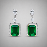 Emerald Grandeur Drop Earrings