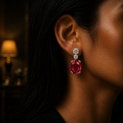 Ruby Radiance Drop Earrings