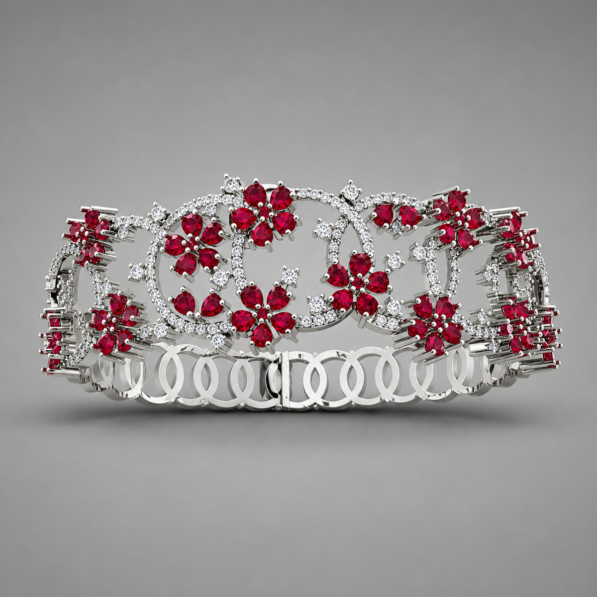 Ruby Fleur Royale Moissanite Bracelet