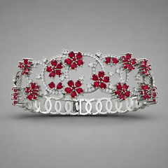 Ruby Fleur Royale Moissanite Bracelet