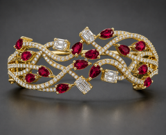 Ruby Cascade Moissanite Bracelet