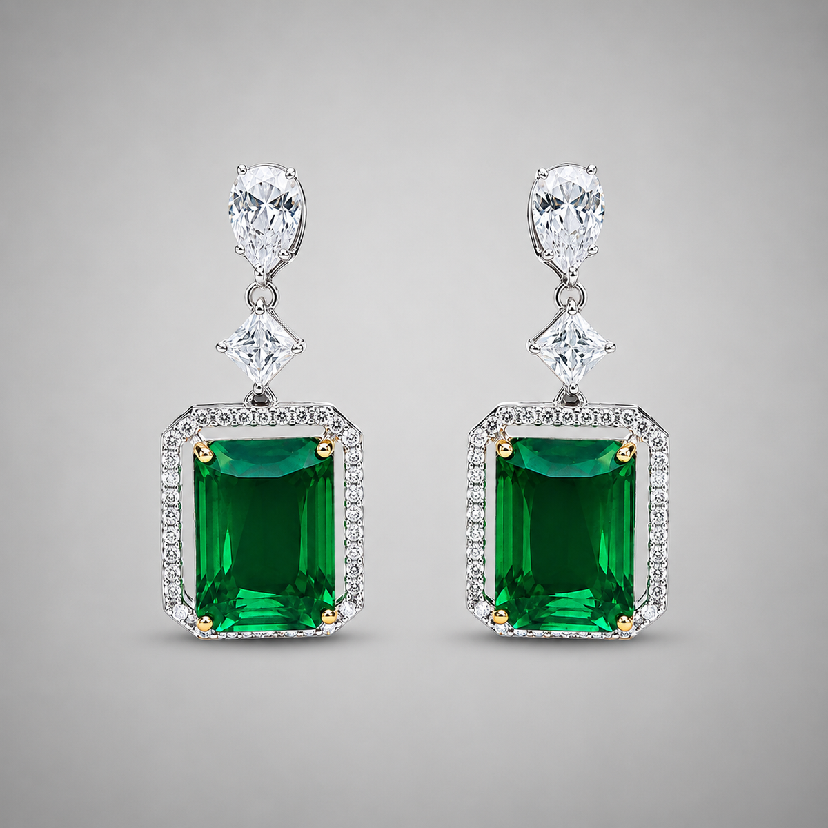 Emerald Grandeur Drop Earrings