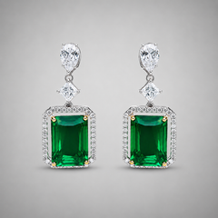Emerald Grandeur Drop Earrings