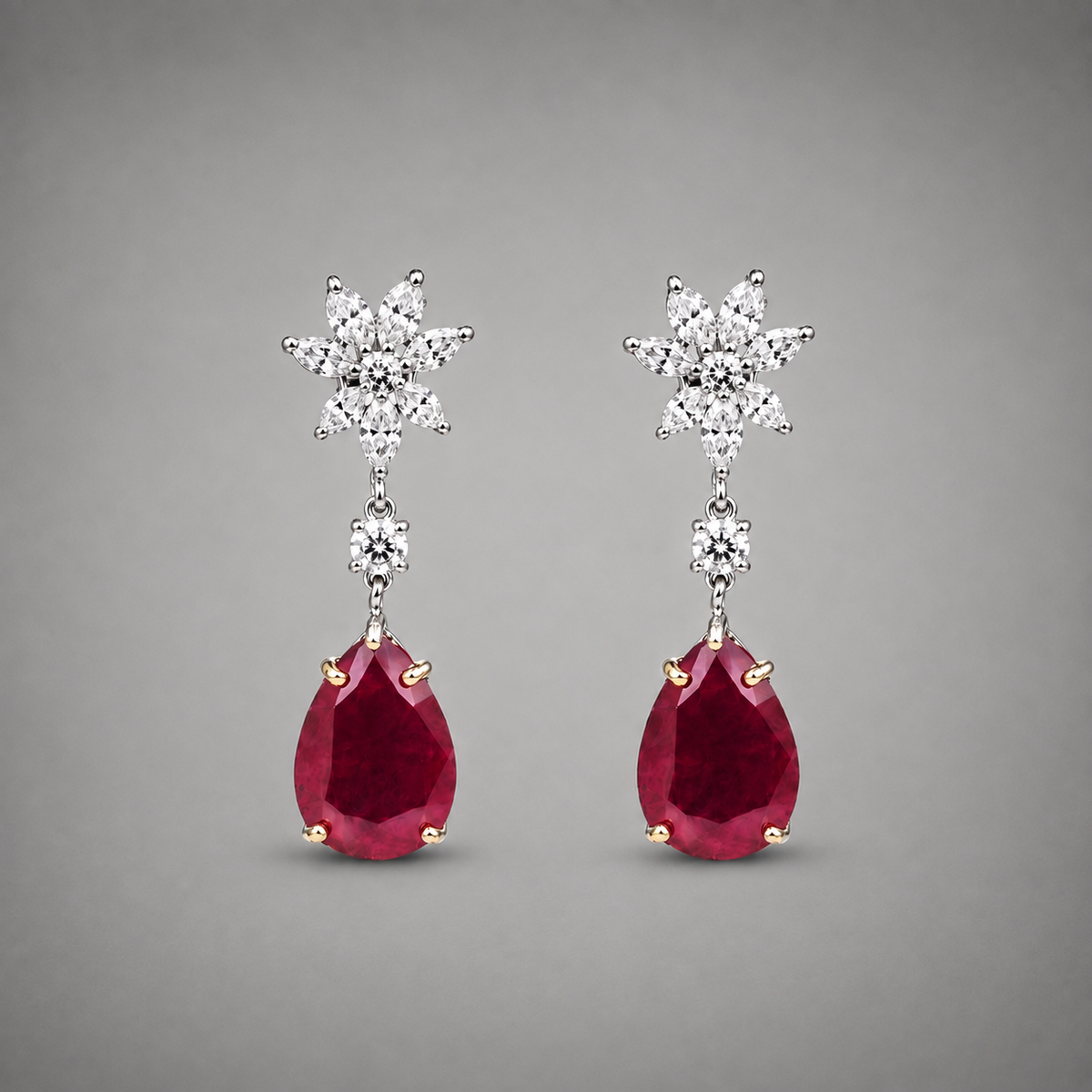 Ruby Fleur Drop Earrings
