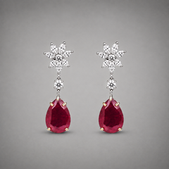Ruby Fleur Drop Earrings