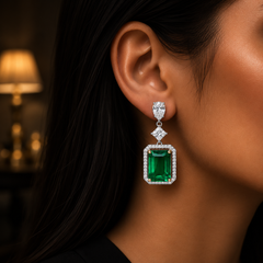 Emerald Grandeur Drop Earrings