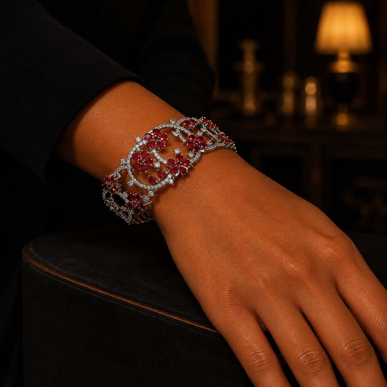 Ruby Fleur Royale Moissanite Bracelet